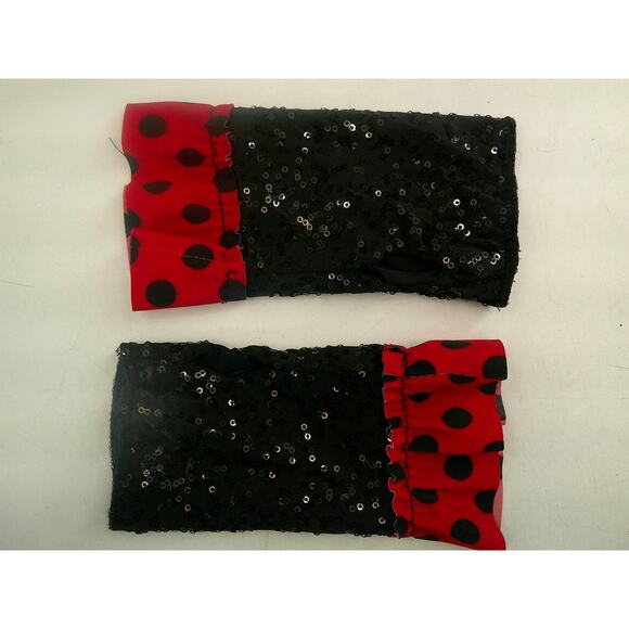 Dance Costume medium Child Red Gallery Jazz Tap Musical Polka Dots Sequin - Picture 9 of 9